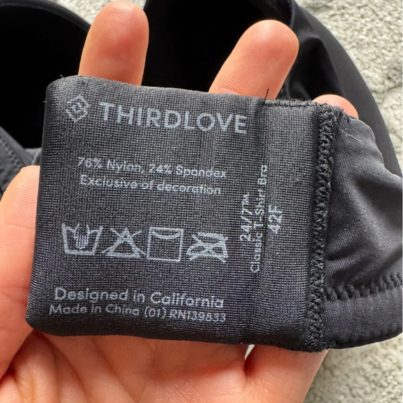 Third Love bra black classic tshirt 42F new - Picture 3 of 9